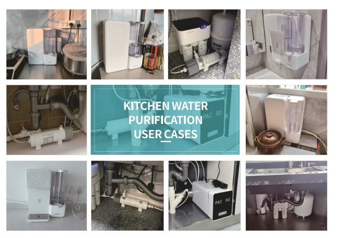 Kitchen reverse osmosis water purifier installations in customer homes